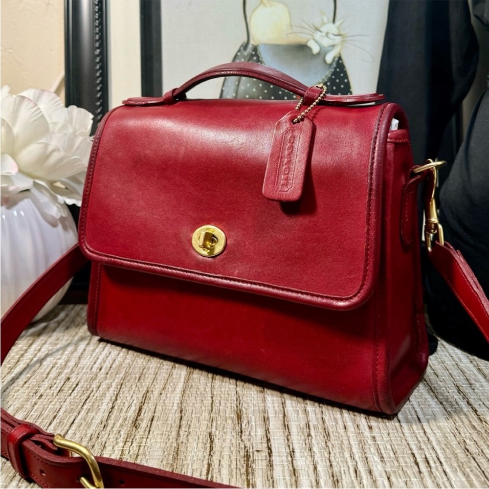 Vintage Coach Red Court Bag 9870